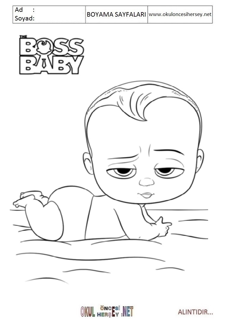 Patron Bebek Boyama Sayfalari