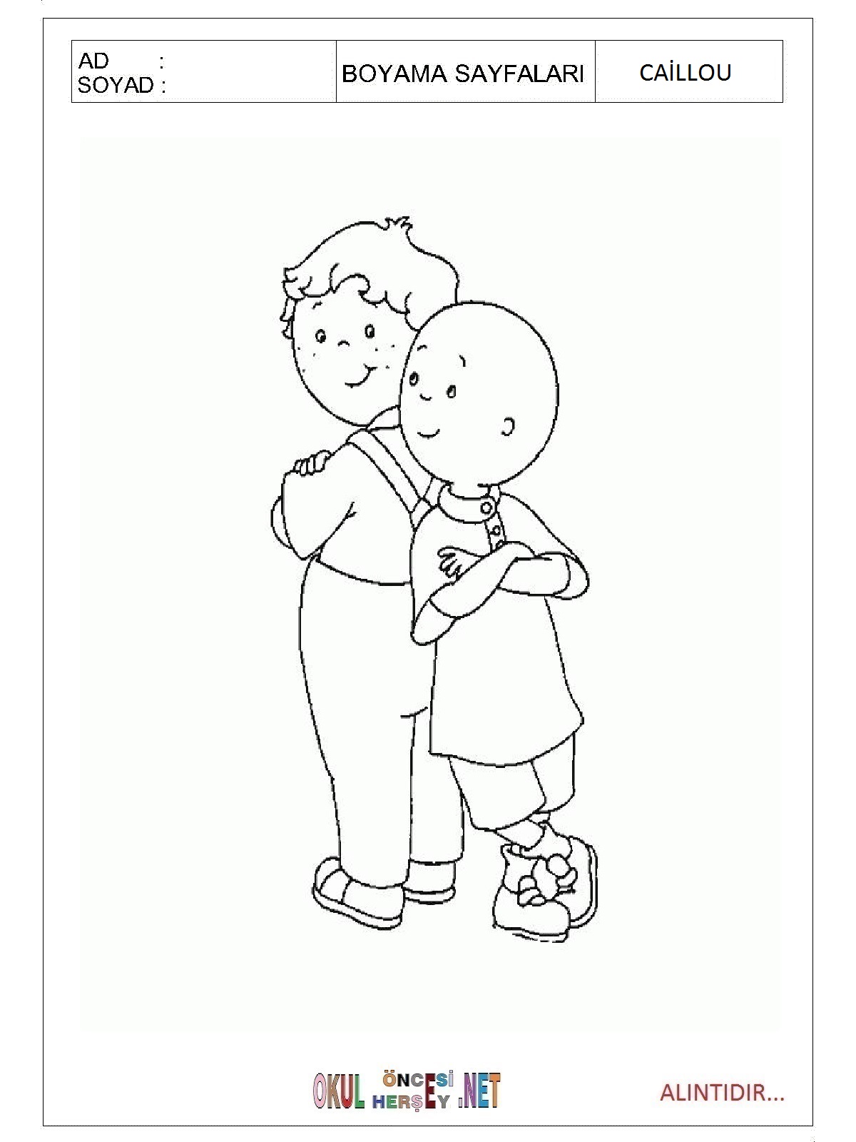 caillou and sarah coloring pages - photo #46