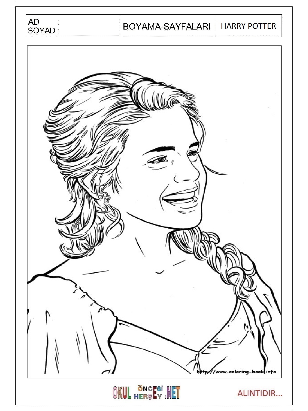 Harry Potter Boyama Sayfalari