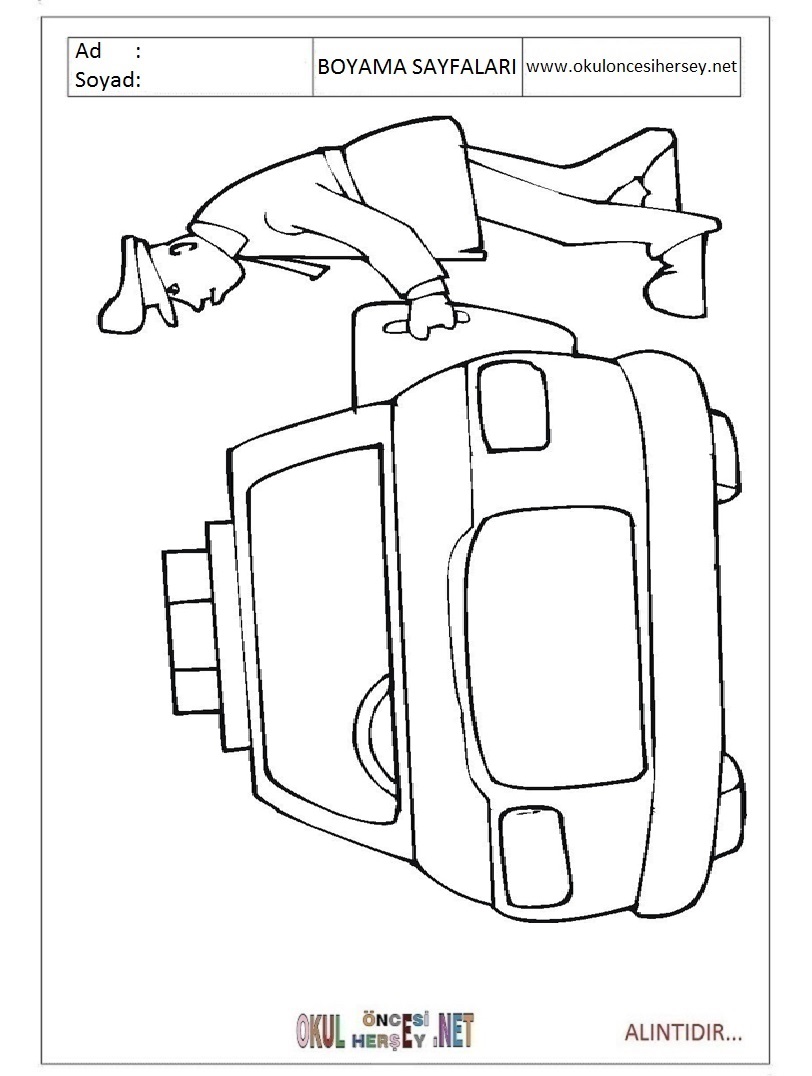 Trafik Haftasi Boyama Sayfasi Okuloncesitr Preschool