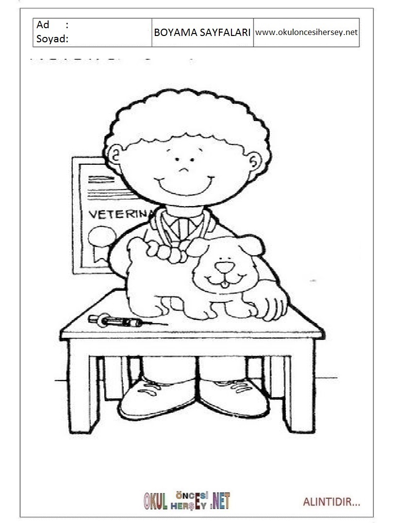 Veteriner Boyama Sayfalari