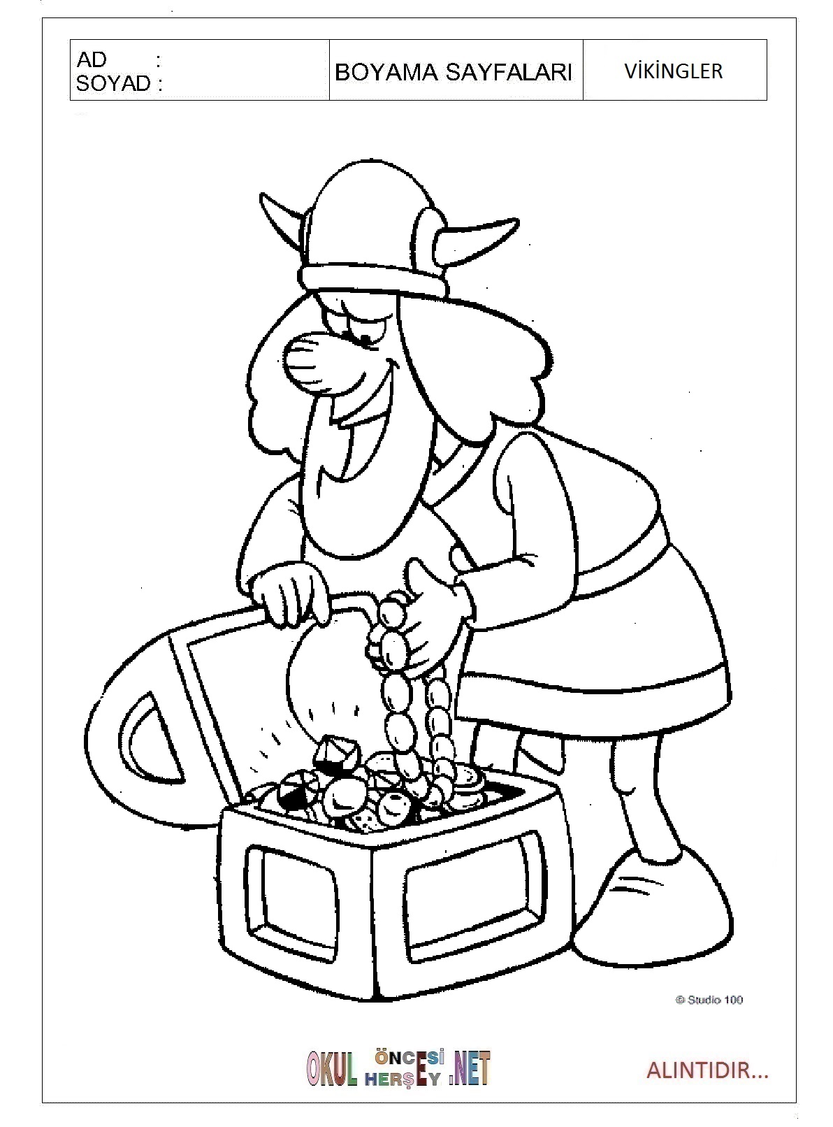 Vikingler Boyama Sayfalari