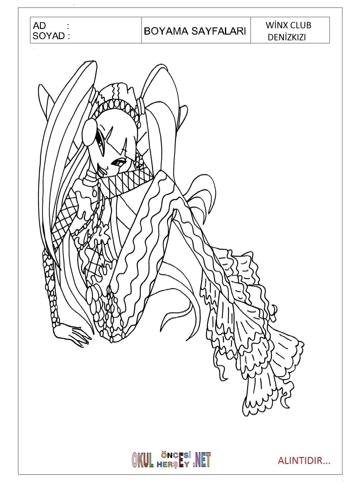 Kucuk Deniz Kizi Boyama Oyunu Coloring Game 6