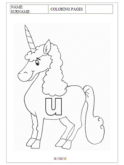 small letter u coloring pages - photo #9