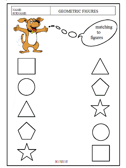 295 New preschool worksheet matching 219 Hundreds of Worksheets About Geometric Shapes for Preschools Children 