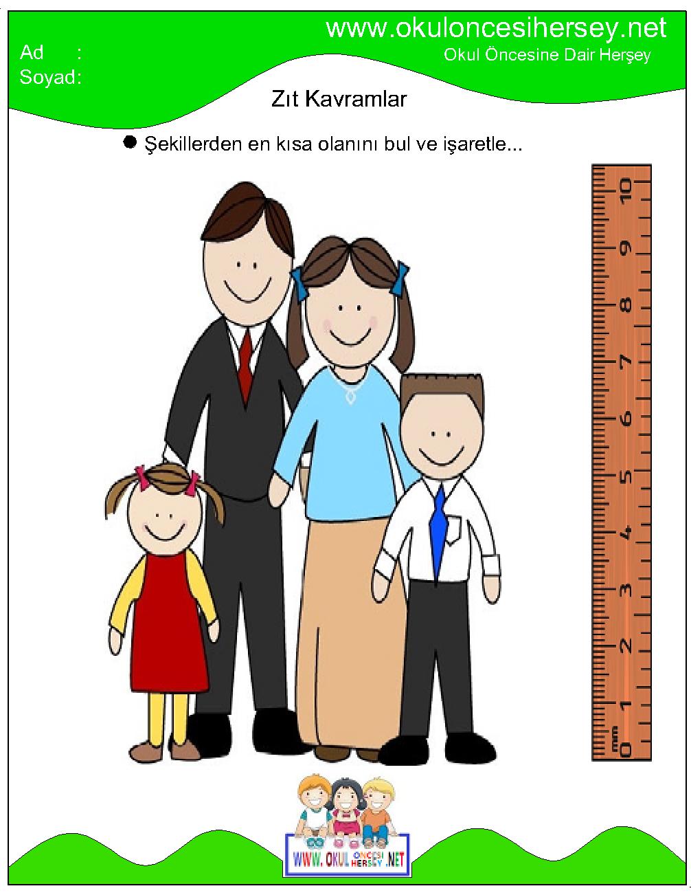 Resim Boyamali Uzun Kisa Kavramlarni Ogrenme Nazarca Com Ogrenme Okul Oncesi Calisma Cizelgeleri Faaliyetler