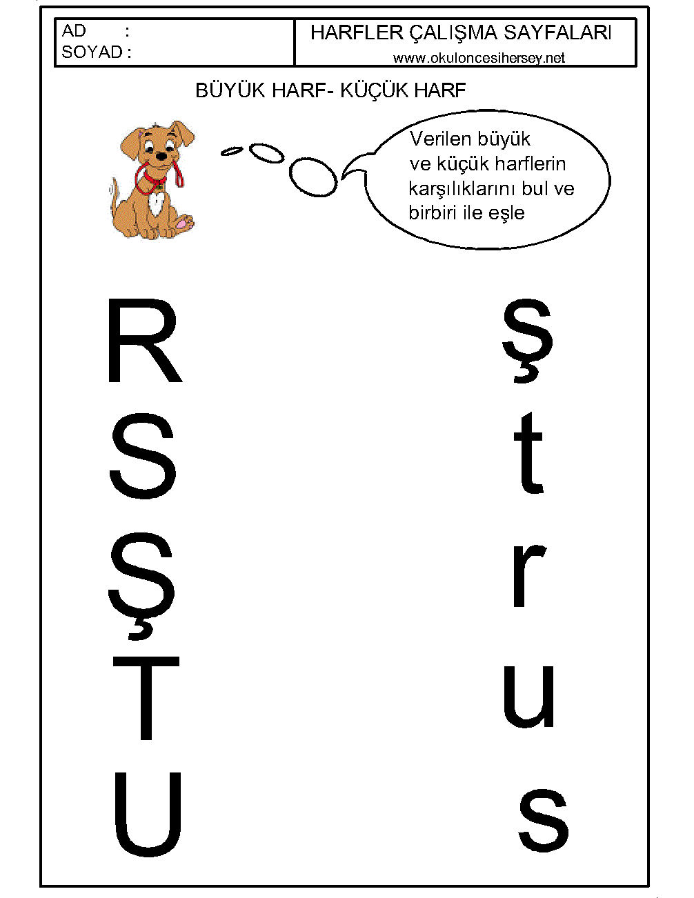 büyük ve küçük harfleri eşleştirme çalışmaları