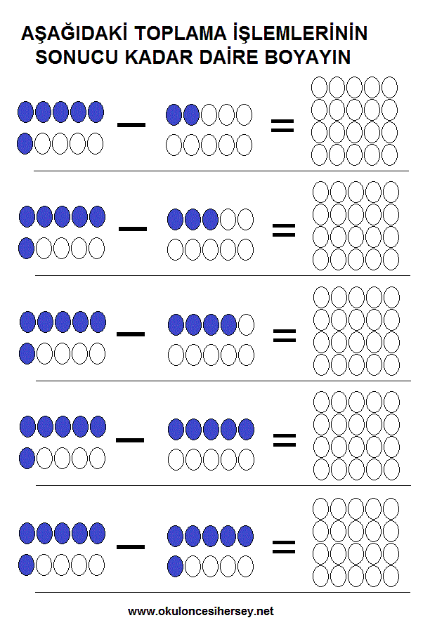 okul öncesi basit matematiksel işlemler
