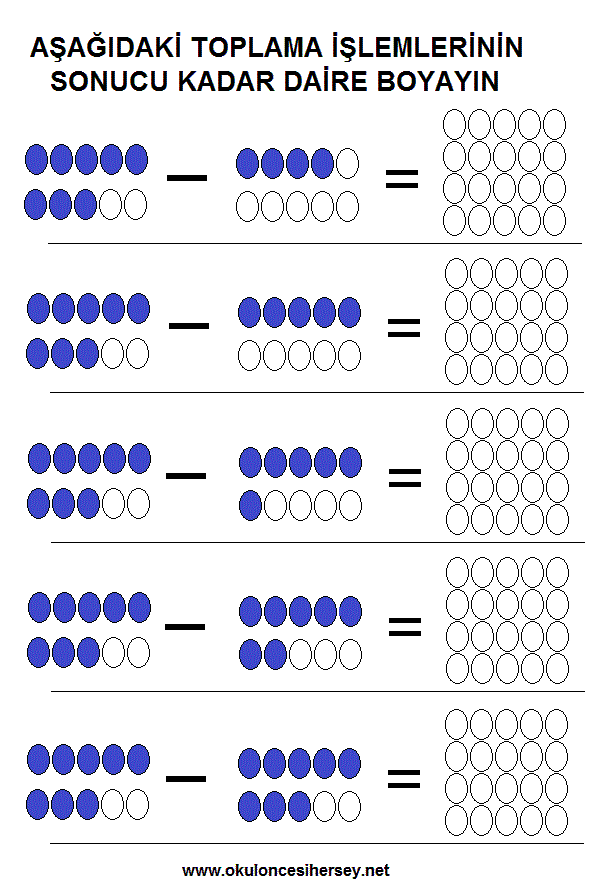 okul öncesi çocuklar için basit matematiksel işlemler
