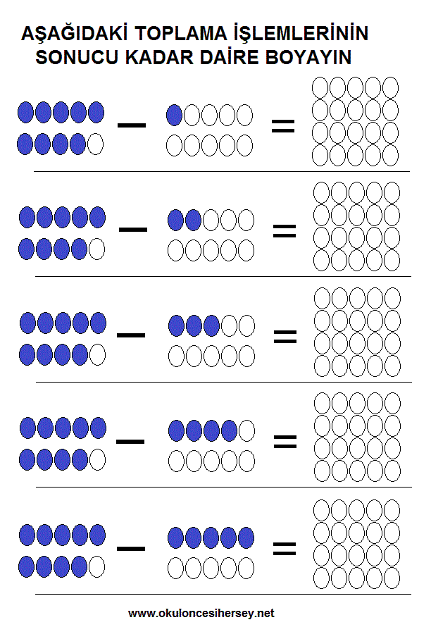 okul öncesi çocuklar için basit matematiksel işlemler