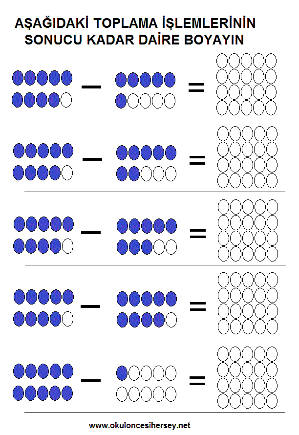 okul öncesi çocuklar için basit matematiksel işlemler