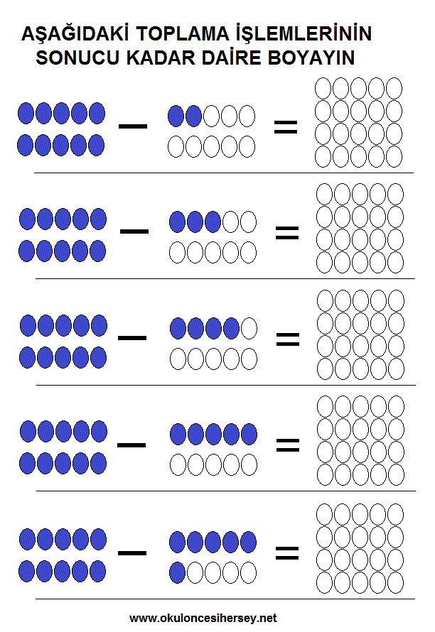 okul öncesi çocuklar için basit matematiksel işlemler