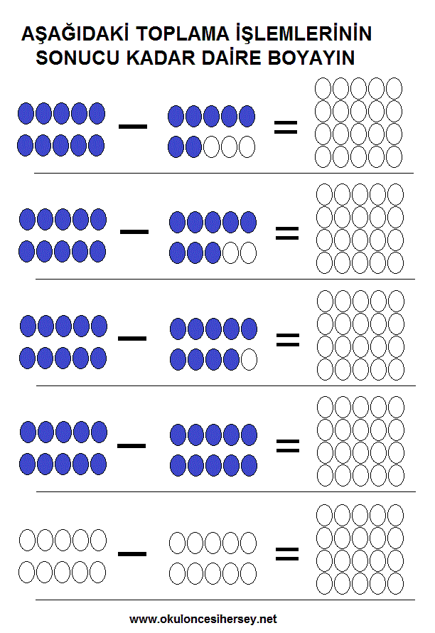 okul öncesi çocuklar için basit matematiksel işlemler