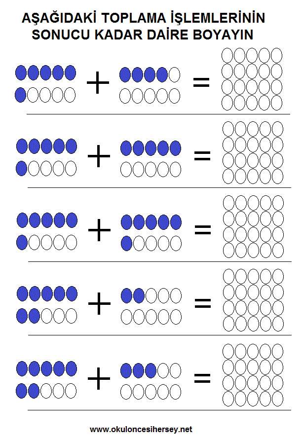 toplama çıkarma işlemi çalışmaları
