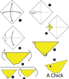 Çocuklar İçin  Origami Şablonu  