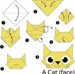 Çocuklar İçin  Origami Şablonu  