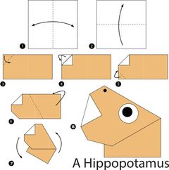 Çocuklar İçin  Origami Şablonu  