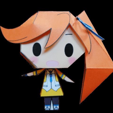 Çocuklar İçin  Chibi Bebekleri Kübik Kağıt Katlama  Şablonu  