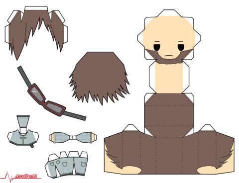 Çocuklar İçin  Angel Beats Kağıt Kübik Oyuncaklar Şablonu  