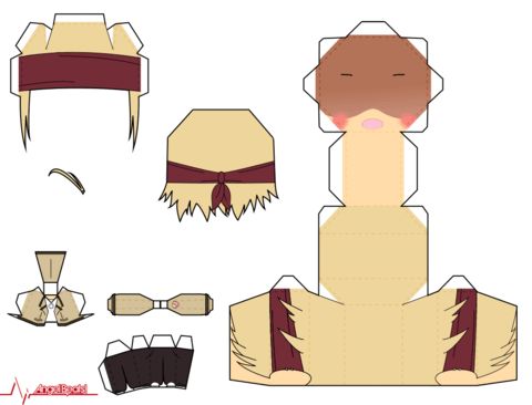 Çocuklar İçin  Angel Beats Kağıt Kübik Oyuncaklar Şablonu  