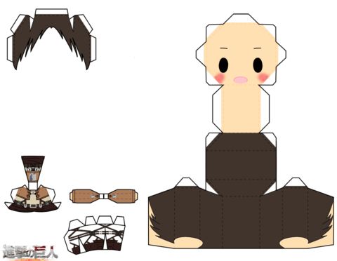 Çocuklar İçin  Chibi Bebekleri Kübik Kağıt Katlama  Şablonu  