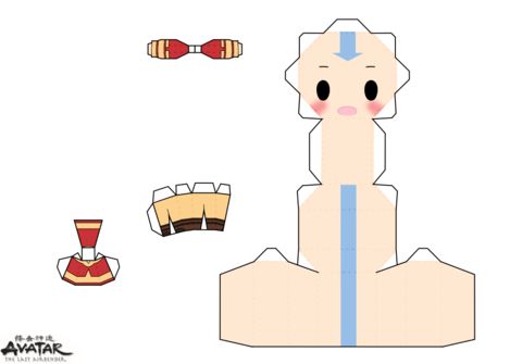 Çocuklar İçin  Chibi Bebekleri Kübik Kağıt Katlama  Şablonu  