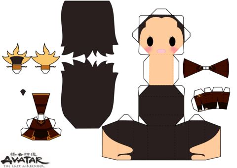 Çocuklar İçin  Avatar Son Hava Bükücü Kağıt Kübik Oyuncaklar Şablonu  