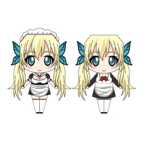 Çocuklar İçin  Chibi Bebekleri Kübik Kağıt Katlama  Şablonu  