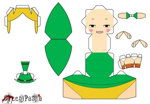 Çocuklar İçin  Chibi Bebekleri Kübik Kağıt Katlama  Şablonu  