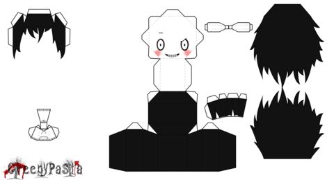Çocuklar İçin  Creepy Pasta Kağıt Kübik Oyuncaklar Şablonu  