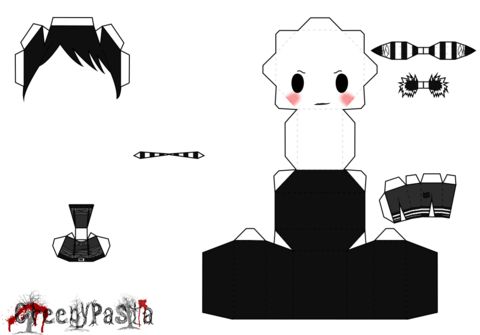 Çocuklar İçin  Creepy Pasta Kağıt Kübik Oyuncaklar Şablonu  