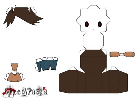 Çocuklar İçin  Creepy Pasta Kağıt Kübik Oyuncaklar Şablonu  