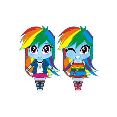 Çocuklar İçin  Equestria Girls Kağıt Kübik Oyuncaklar Şablonu  