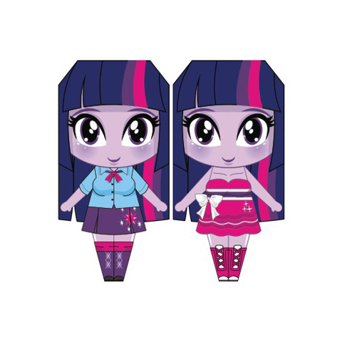 Çocuklar İçin  Equestria Girls Kağıt Kübik Oyuncaklar Şablonu  