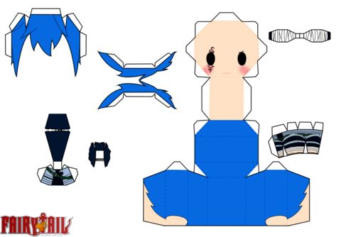 Çocuklar İçin  Chibi Bebekleri Kübik Kağıt Katlama  Şablonu  