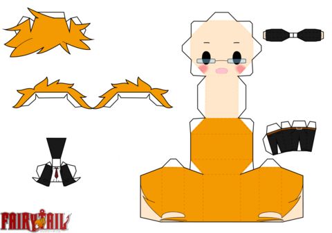 Çocuklar İçin  Fairy Tail Kağıt Kübik Oyuncaklar Şablonu  