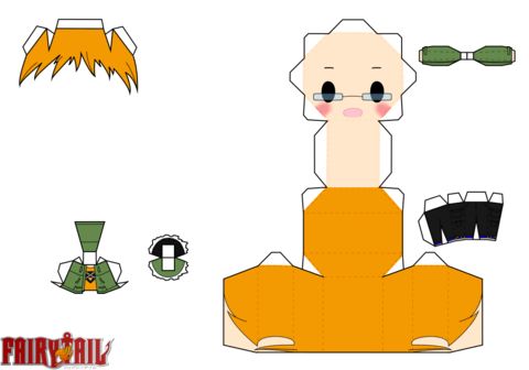 Çocuklar İçin  Fairy Tail Kağıt Kübik Oyuncaklar Şablonu  