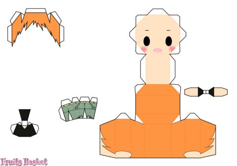 Çocuklar İçin  Fruits Basket Kağıt Kübik Oyuncaklar Şablonu  
