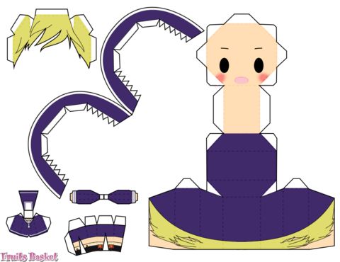 Çocuklar İçin  Fruits Basket Kağıt Kübik Oyuncaklar Şablonu  