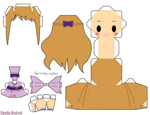Çocuklar İçin  Fruits Basket Kağıt Kübik Oyuncaklar Şablonu  