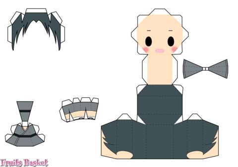Çocuklar İçin  Fruits Basket Kağıt Kübik Oyuncaklar Şablonu  