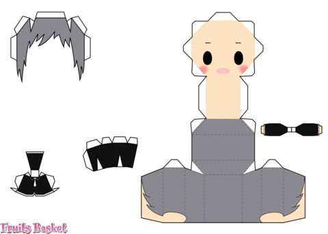 Çocuklar İçin  Fruits Basket Kağıt Kübik Oyuncaklar Şablonu  