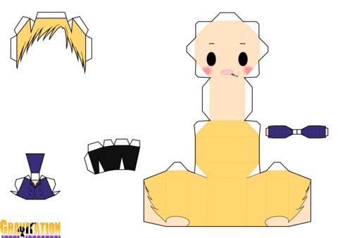 Çocuklar İçin  Chibi Bebekleri Kübik Kağıt Katlama  Şablonu  
