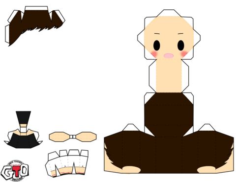 Çocuklar İçin  Chibi Bebekleri Kübik Kağıt Katlama  Şablonu  
