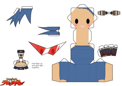 Çocuklar İçin  Chibi Bebekleri Kübik Kağıt Katlama  Şablonu  