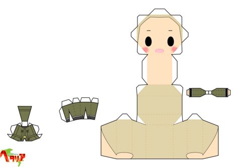 Çocuklar İçin  Hetalia Kağıt Kübik Oyuncaklar Şablonu  