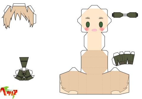 Çocuklar İçin  Hetalia Kağıt Kübik Oyuncaklar Şablonu  