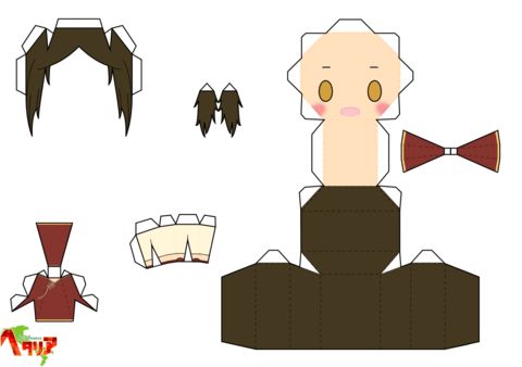 Çocuklar İçin  Hetalia Kağıt Kübik Oyuncaklar Şablonu  