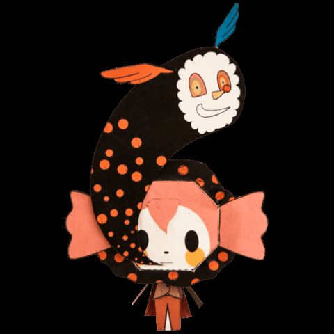 Çocuklar İçin  Chibi Bebekleri Kübik Kağıt Katlama  Şablonu  