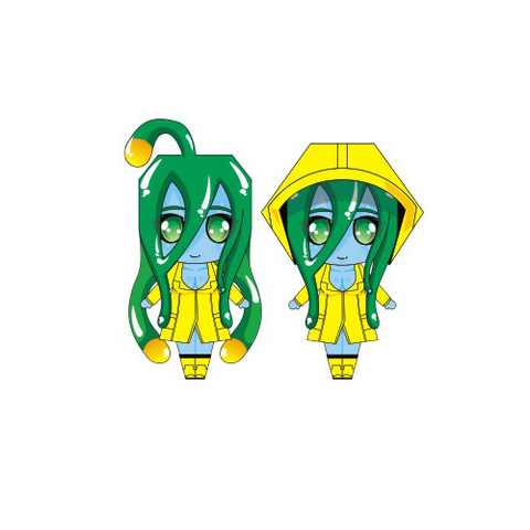 Çocuklar İçin  Monster Girls Kağıt Kübik Oyuncaklar Şablonu  